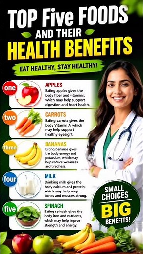 Top Five Healthy Foods And Their Benefits 🥗🔥