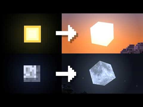 Cubic Sun And Moon Texture Pack For Minecraft Bedrock 1.21+