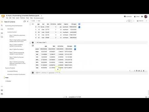 Python Data Science: Automating EDA: Univariate Statistics and Visualizations