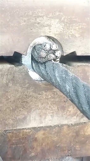 Wire rope splicing process.