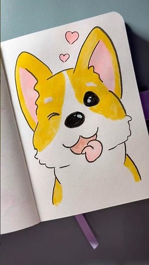 Cute Corgi Drawing 🐶💕 | Easy Kawaii Dog Tutorial