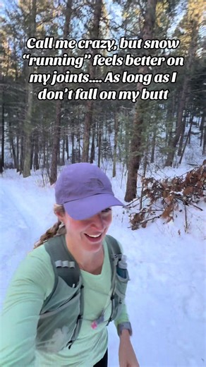 Snow absorbs impact. Packed snow = softer landing, less pounding, more stability work. As long as I stay upright and don’t sit down unexpectedly, my joints honestly feel better than on dry, rocky trail. Anyone else feel this or am I alone out here? 👀 Follow for real ultrarunning training in the mountains 🏔️ snow, rocks, mistakes and all. #runtok #trailrunner #ultramarathontraining #mountainlife #ultramarathoner