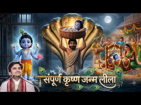 Krishna Janam - The Complete Story of Krishna Birth I Jamasthami animation 🪷🪈‪@BhaktiPath‬ #indreshji