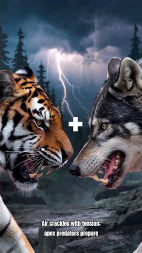 tiger vs wolf real video #animalfight #wildlife #youtubeshorts #wildanimals