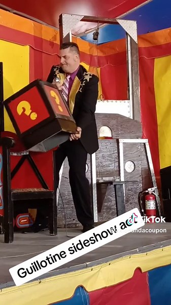 A fun missing head #guillotine #sideshow act at the #NorthIowaFair. #magic #magic trick #magician
