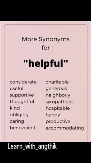 More synonyms for helpful" 🙆🥰 #english #shortvideo #viral