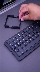 This mini folding keyboard turns your phone or tablet into computer. Take it with u wherever you go