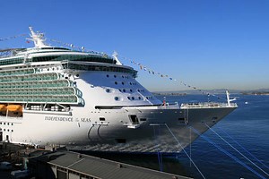 Cruise ship docks at private beach in Haiti for barbeque and water sports