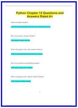 Python Chapter 12 Questions and Answers Rated A1178 636x882