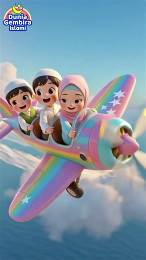 Sholawat Badar Anak Kartun 3D Naik Pesawat Lucu ✨ | Lagu Anak Islami Muslim