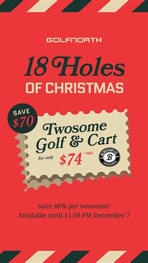 18 HOLES OF CHRISTMAS DAY SIX⠀⠀ ⠀ ️ Two golfers with a cart at Burford Golf Links for only $74! ⠀ ⠀  TODAY ONLY, this offer ends at 11:59 PM tonight, and a new deal will be live tomorrow!⠀  TO PURCHASE: https://bit.ly/3ZujyS4 ⠀ ⏰ Valid ANYTIME throughout the 2026 season. | Burford Golf Links | Facebook