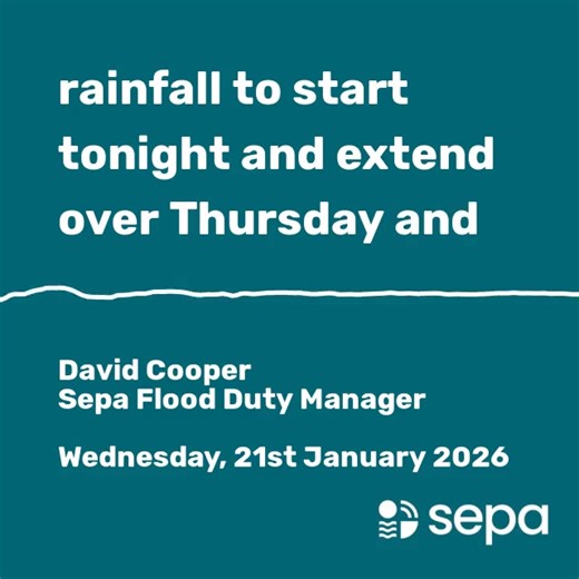 David Cooper, SEPA’s Flood Duty Manager, explains what flooding impacts we could see during a period of persistent and heavy rainfall across central and northeastern Scotland from tonight into Friday. Stay up to date with the latest flooding information: sepa.org.uk/flooding | Scottish Environment Protection Agency (SEPA)