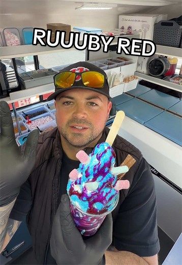 Ruby Red Raspberry & Blue Sherbet Sundae