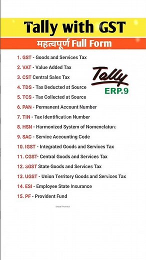 Tally important full form | tally prime | tally ERP9 # #deepaktechnical #tally #tallyprime