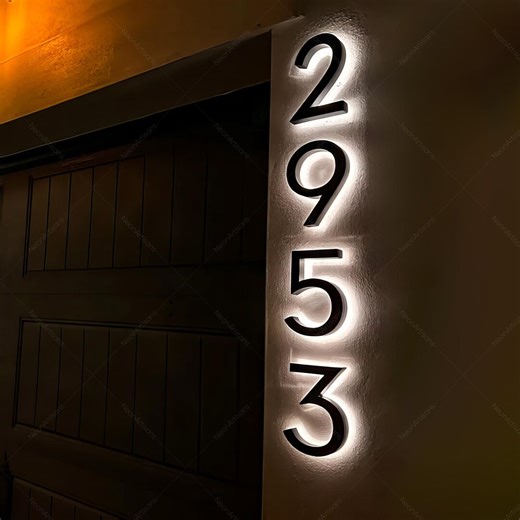 Backlit House Number, Hotel Room Numbers Sign, Custom House Number,backlit LED House Sign,address Sign,house Numbers LED Light - Etsy