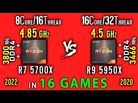 Ryzen 7 5700x OC vs Ryzen 9 5950x Test in 16 Games or R9 5950X vs R7 5700X