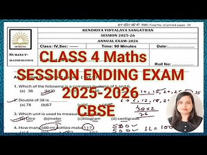 KV Class 4 Maths Session Ending Exam Question Paper 2026 PM Shri KENDRIYA VIDYALAYA Term 2