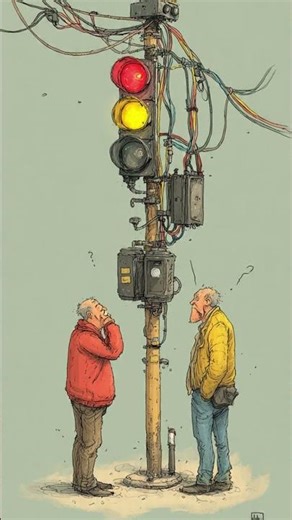 He Stole Electricity From a Traffic Light! 😂 #PowerFail #ViralJoke #StupidMoments