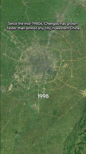 Chengdu’s urban growth is unreal, growing almost fivefold since mid 1980s.