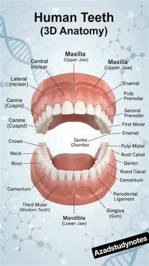 Human Teeth & Jaw Anatomy (3D Animation) | #viralvideo #viral #animation