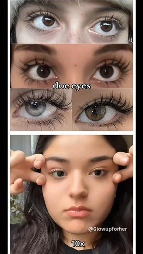 Doe Eyes Glow Up Routine ✨️ #glowup #doeeyes #exercise