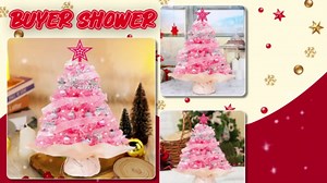 Pink Mini Christmas Tree 2FT Artificial Tabletop Christmas Tree with Christmas Ornaments Lights Berry Clusters Small Desktop Xmas Trees for Indoor Outdoor Holiday Home Chrismtas Supplies