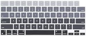 ProElife Keyboard Cover Skin for 2026-2022 MacBook Air 13.6 inch 15.3 inch M5 M4 M3 Chip U.S Enter Silicon Protector for MacBook Air 13'' 15'' M5 M4 M3 2026 2025 2024 2023 Accessory (Ombre Gray)