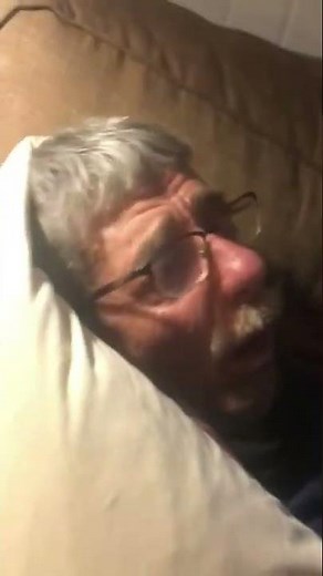 Old man snoring and coughing