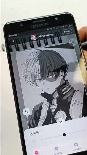 How to Draw Shoto Todoroki Using AR Drawing App #ARDrawing #ARDrawingApp #shototodoroki