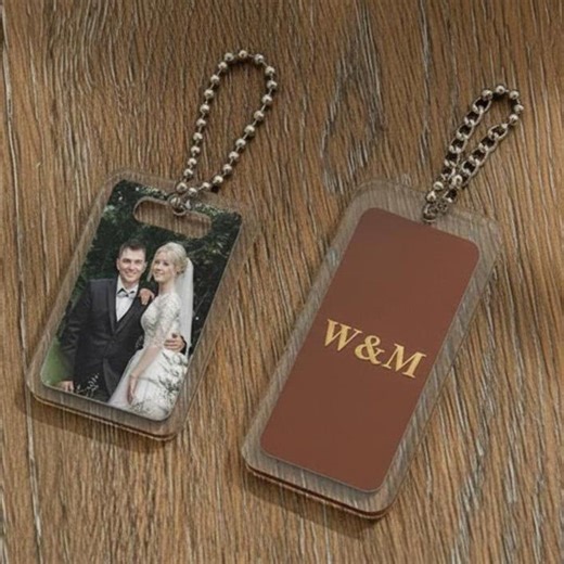 Personalized Photo Acrylic Keychain, Custom Couple Picture Keychain, Wedding Photo Keyring, Engraved Initial Keychain Gift - Etsy