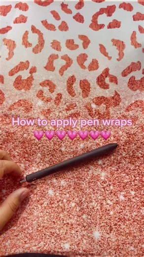How to apply pen wraps ✨💗 #fyp #penwrapstutorial #custompenwraps #epoxypens #resinpens #glitterepoxypens