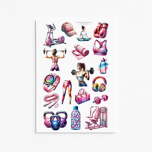 Fitness Lifestyle Stickers – Motivational Gym and Exercise Planner Decals for Journals and Scrapbooks - Etsy