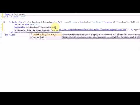VB.NET: Using a WebClient to Track Downloads (Visual Basic 2008,2010,2012)