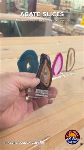 Agate Thin Slices on Acrylic Bases | Ready to Display