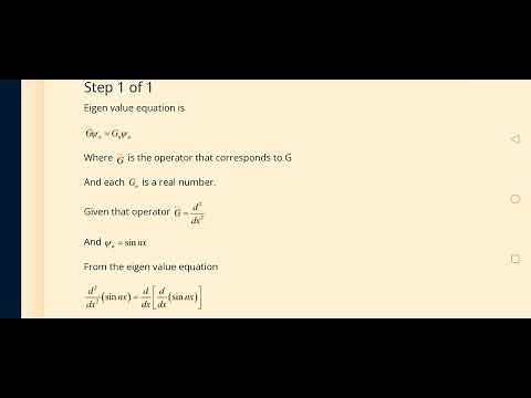 An eigenfunction of the operator d2\r2is sin nx, where n\r-\r1, 2, 3, . . . . Find the corresponding