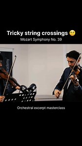 😵‍💫 Tricky string crossings in Mozart 39! The key is to maintain the correct hand frame, and to keep your fingers as low as possible (ie not flailing around) when playing these passages! More to follow soon on DakApp | Noah Bendix-Balgley