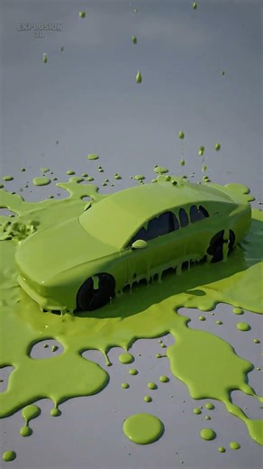 3D Car Crush Simulation 🚗💥#3d #satisfying #simulation