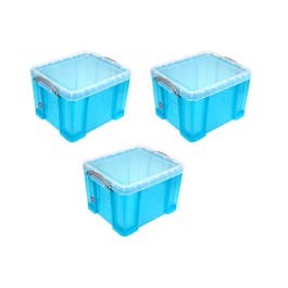 Really Useful Storage Box 35L Blue Pack of 3