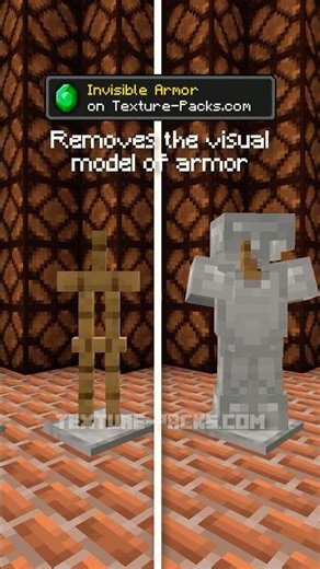 🥇 Minecraft Texture Pack Invisible Armor vs Vanilla