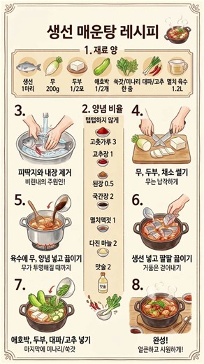 국물 맛이 끝내주는 생선매운탕 황금레시피 (재료&양념 비율 총정리)