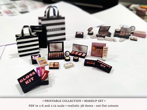 Doll Makeup DIY Kit | PRINTABLE 1:6 and 1/12 Scale | Modern Dollhouse Realistic Miniature Cosmetics | Beauty Set | Vanity Table Accessories - Etsy
