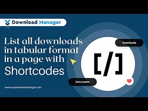 List all downloads in tabular format in a page with Shortcodes | WordPress Download Manager