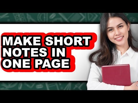 How to Make Short Notes in One Page (only Way)