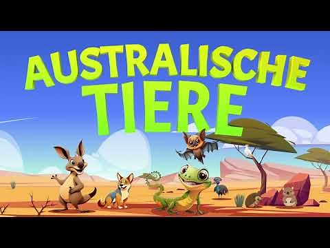 Australische Tiere | Tiere lernen für Kinder | Tiergeräusche für Kinder zum Lernen | Grundvokabular