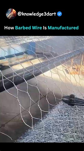⚙️💥 Ever wondered how barbed wire is made? Watch the process from start to finish! 🧵🛠️ 🔹 Steel wires twisted with precision 🔹 Sharp barbs crafted for strength 🔹 From raw metal to tough security wire #BarbedWire #ManufacturingProcess #IndustrialMagic #Engineering #BehindTheScenes #Metalwork #IndustrialSkills | Knowledge3dart