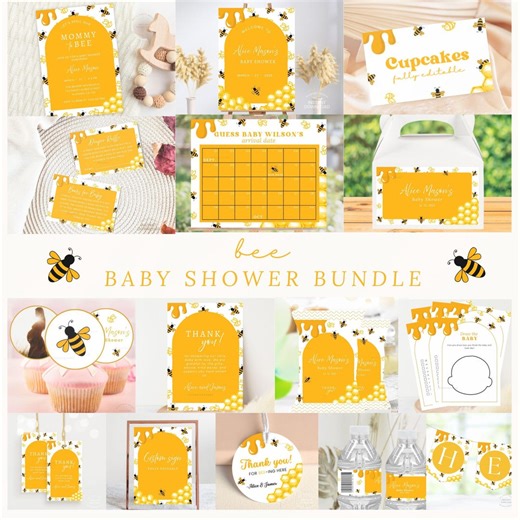 Bee Baby Shower Bundle, Mommy to Bee Shower Decorations, Editable Bee Baby Shower Games & Signs, Honey Bee Baby Shower Printable Set - Etsy UK