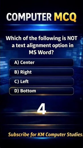 Ms Word Quiz 💻 #quiz #msword #ytshorts #shortsfeed #mswordmcq #viralvideo #computer