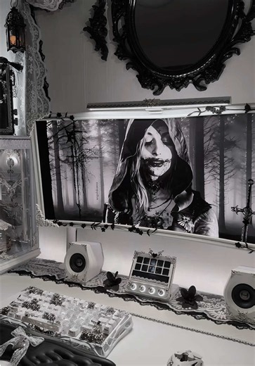 i need to redecorate my pc, but i don’t have any ideas rn💔 wps by @𑣲angeline #Gamingsetup #pcsetup #whitesetup #foryoupage #desksetup