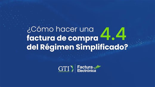 Cómo realizar una factura de compra al Régimen Simplificado | Versión 4.4 En este video le mostramos el paso a paso para emitir una factura electrónica bajo el Régimen Simplificado, cumpliendo con los requisitos establecidos por el Ministerio de Hacienda. Aprenda cómo generar correctamente este tipo de comprobante y mantenga su facturación al día con GTI Factura Electrónica. | GTI Factura Electrónica