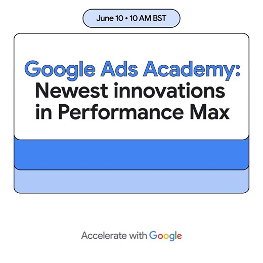 Master the latest Performance Max innovations! 🚀 Tomorrow, our product experts are going live to teach you how to leverage the new tools for creative optimization, improved reporting, and enhanced campaign controls. They will also answer your questions in a Live Q&A! Register now 👉 https://goo.gle/43vJHkp #Acceleratewithgoogle #PerformanceMax | Google Ads